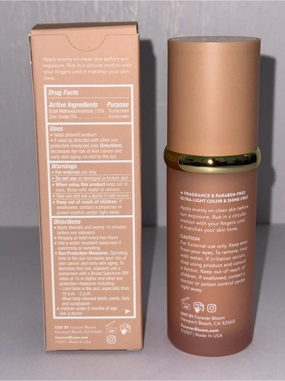 Forever Bloom Biomimic Foundation Medium Spectrum SPF 50 Moisturizing 1.0 fl oz